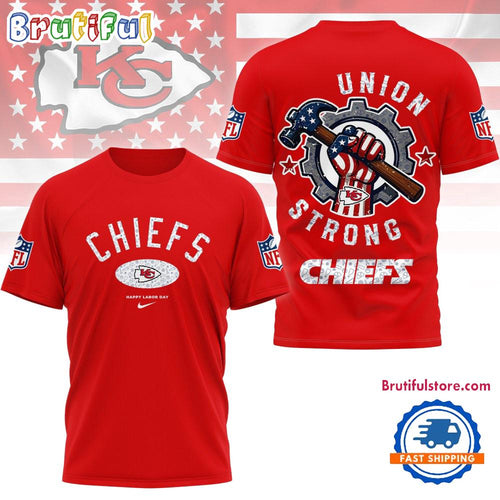 Kansas City Chiefs Union Strong Labor Day All Over Print Shirt