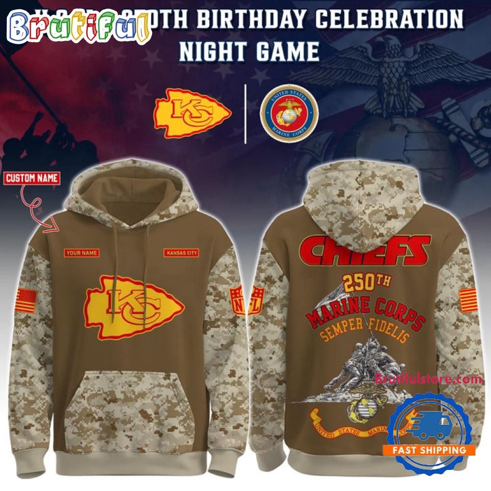 Kansas City Chiefs USMC 250th Birthday Hoodie Shirt