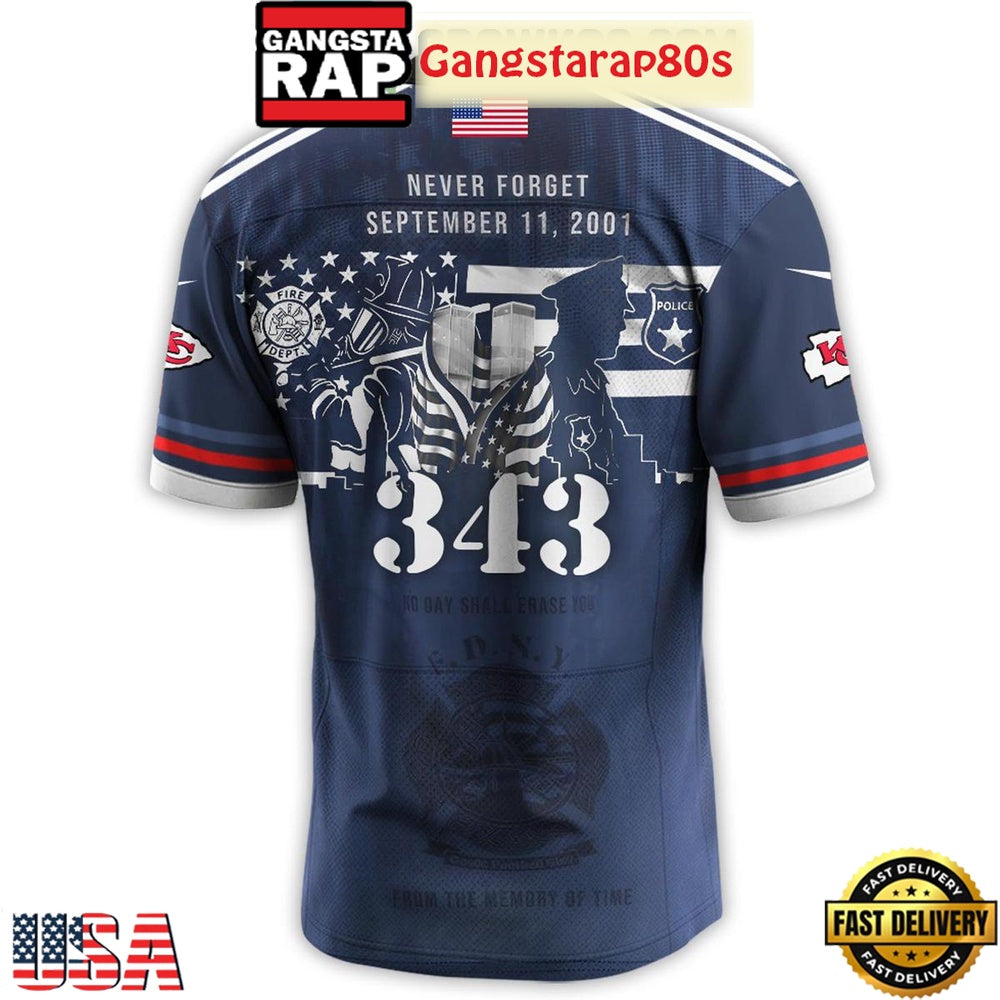 Kansas City Chiefs x Never Forget 9_11 Tribute Football Special Baseball Jersey