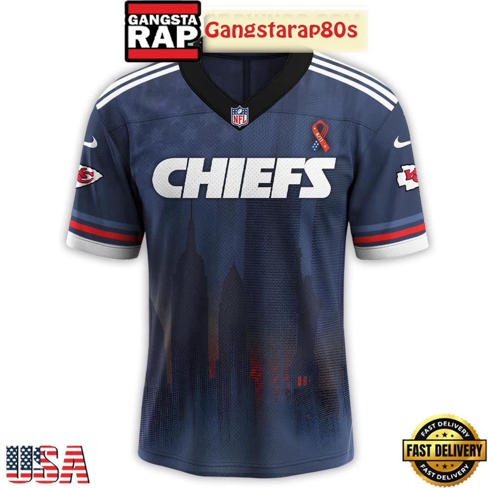 Kansas City Chiefs x Never Forget 9_11 Tribute Football Special Baseball Jersey