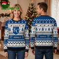 Kansas City Royals KC Logo Reindeer Snowflake Ugly Christmas Sweater
