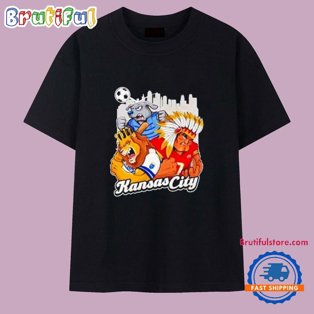 Kansas City Sports Team Mascot Kansas City Royals X Kansas City Chiefs T Shirt