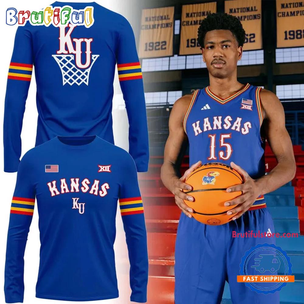 Kansas Jayhawks Basketball Retro 1988 Uniform Limited Edition Long Sleeve Shirt