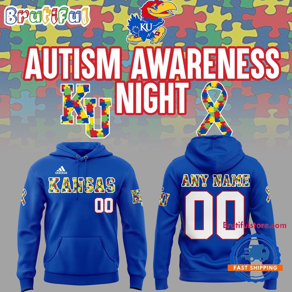 Kansas Jayhawks x Autism Awareness Day 2025 Custom 3D Print Hoodie