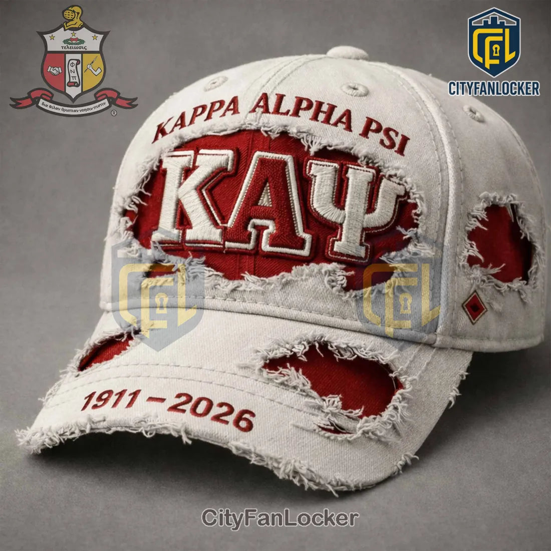 Kappa Alpha Psi 1911-2026 Distressed Baseball Cap