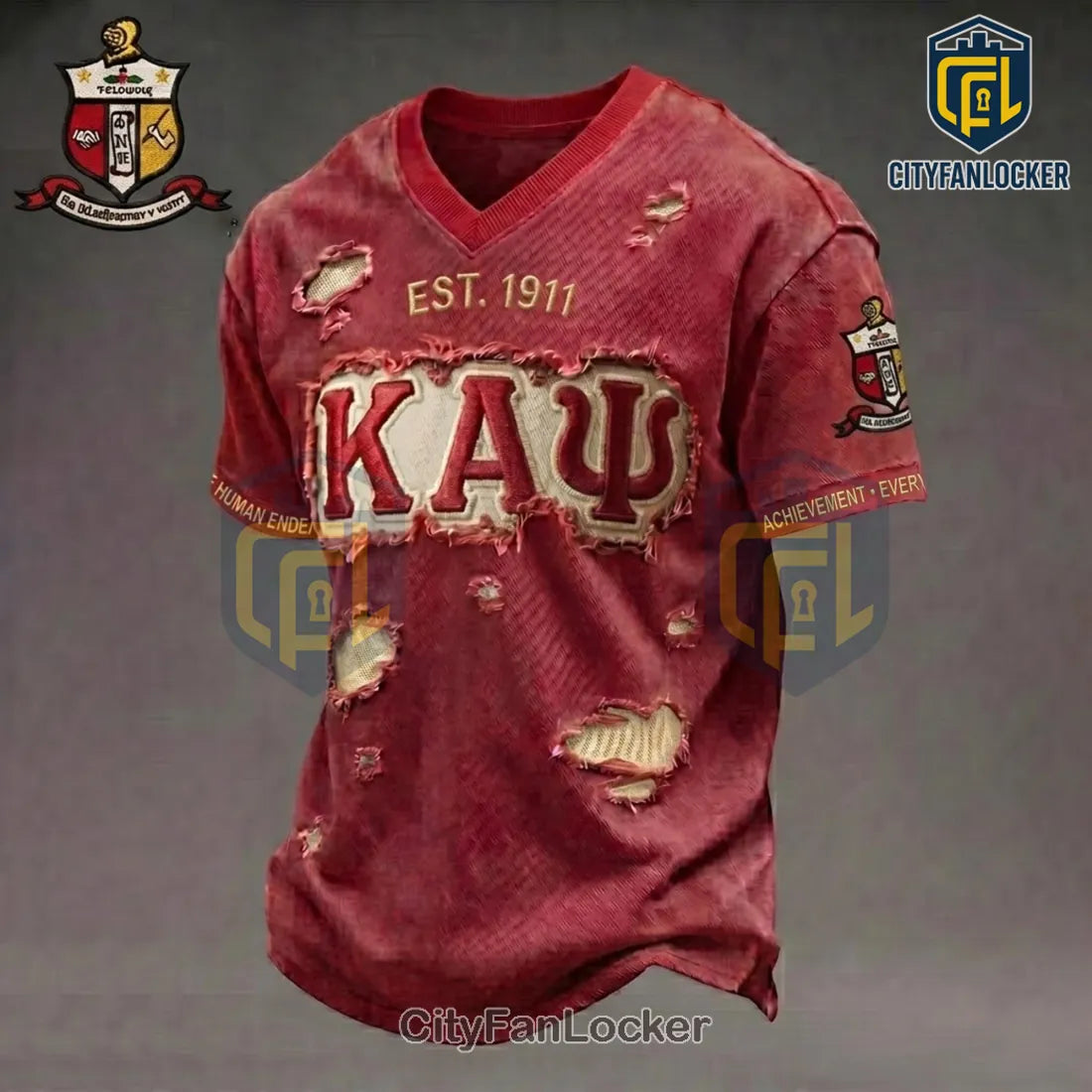 Kappa Alpha Psi 1911 Crimson Patch Crew Neck T-Shirt