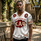 Kappa Alpha Psi 1911 Crimson White Distressed Embroidered Patch Shirt