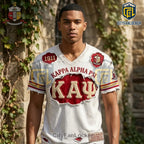 Kappa Alpha Psi 1911 Crimson White Distressed Embroidered Patch Shirt