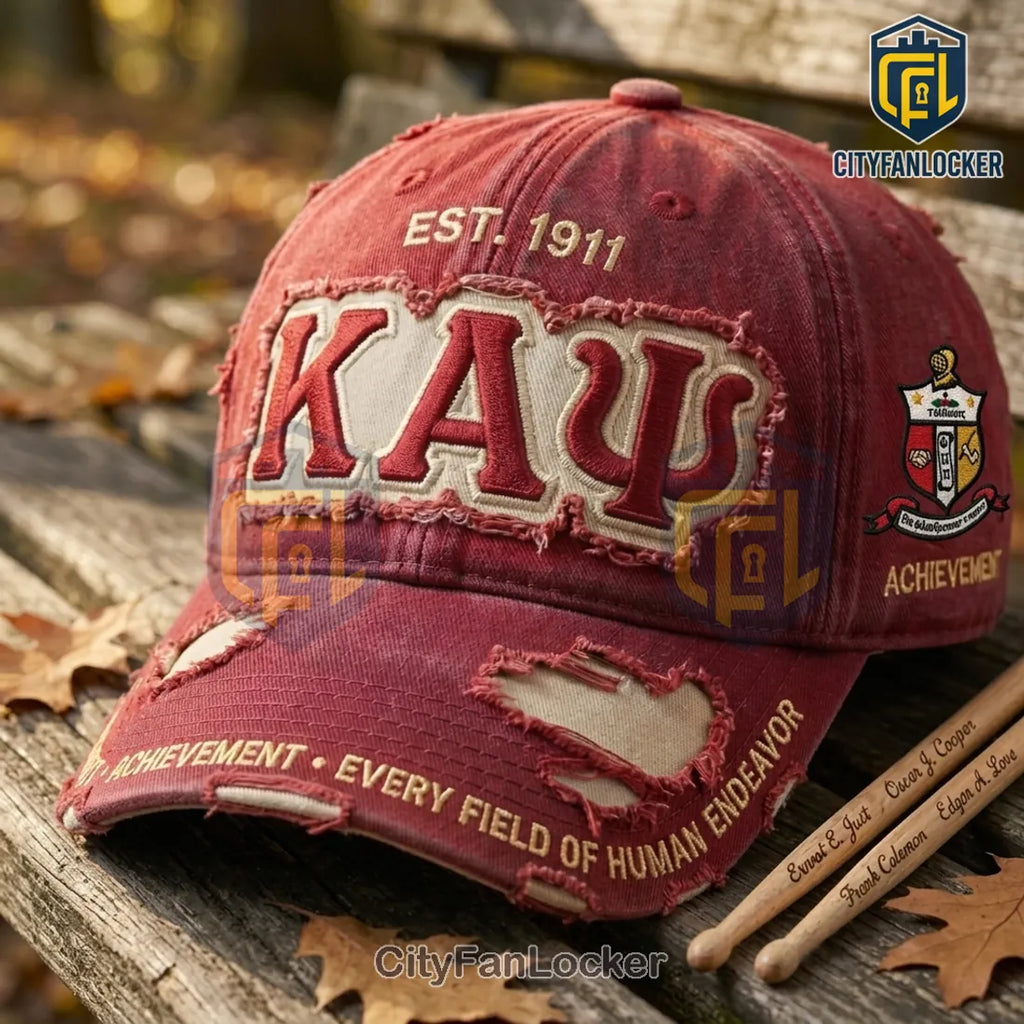 Kappa Alpha Psi Fraternity 1911 Maroon Distressed Baseball Cap