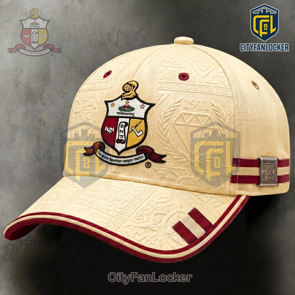Kappa Alpha Psi Fraternity Cream Embroidered Cap