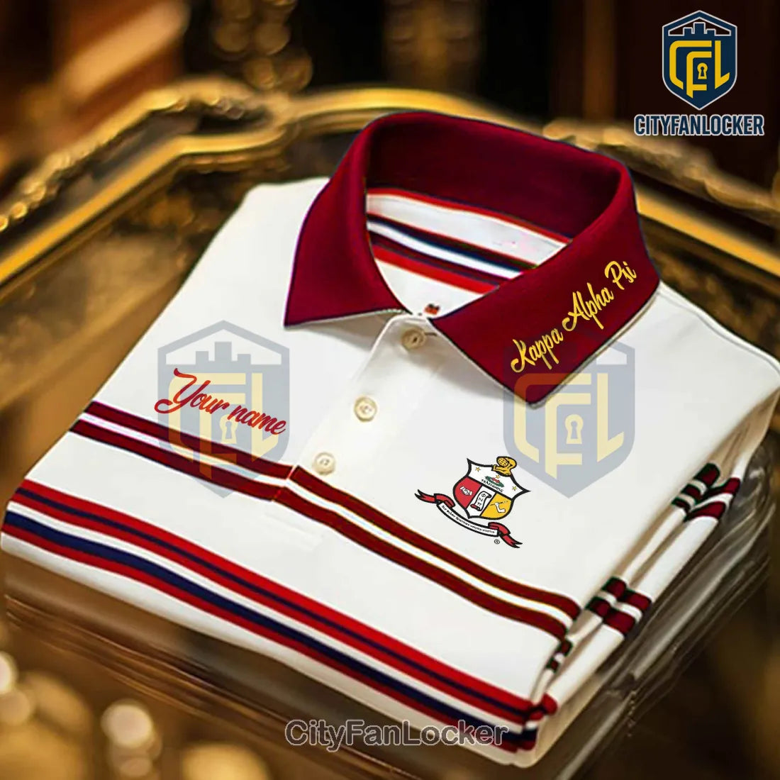 Kappa Alpha Psi Fraternity Crest Emblem Custom Polo Shirt