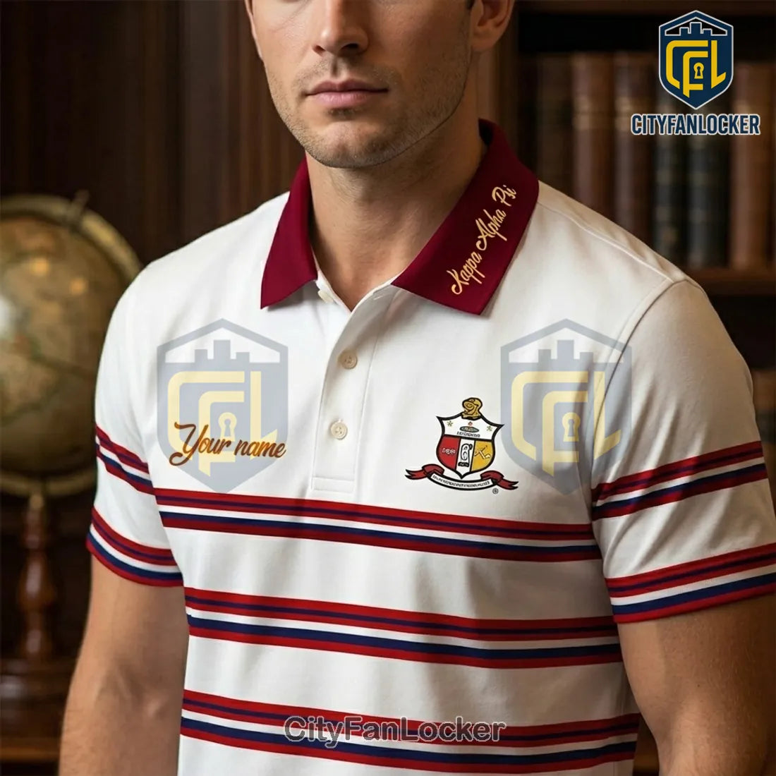 Kappa Alpha Psi Fraternity Crest Emblem Custom Polo Shirt