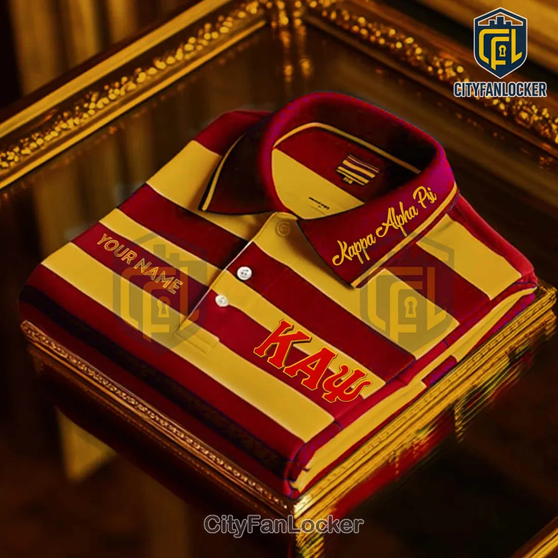 Kappa Alpha Psi Fraternity Crimson and Gold Polo Shirt
