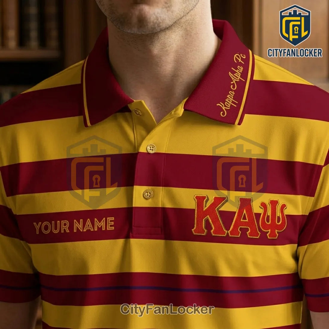 Kappa Alpha Psi Fraternity Crimson and Gold Polo Shirt
