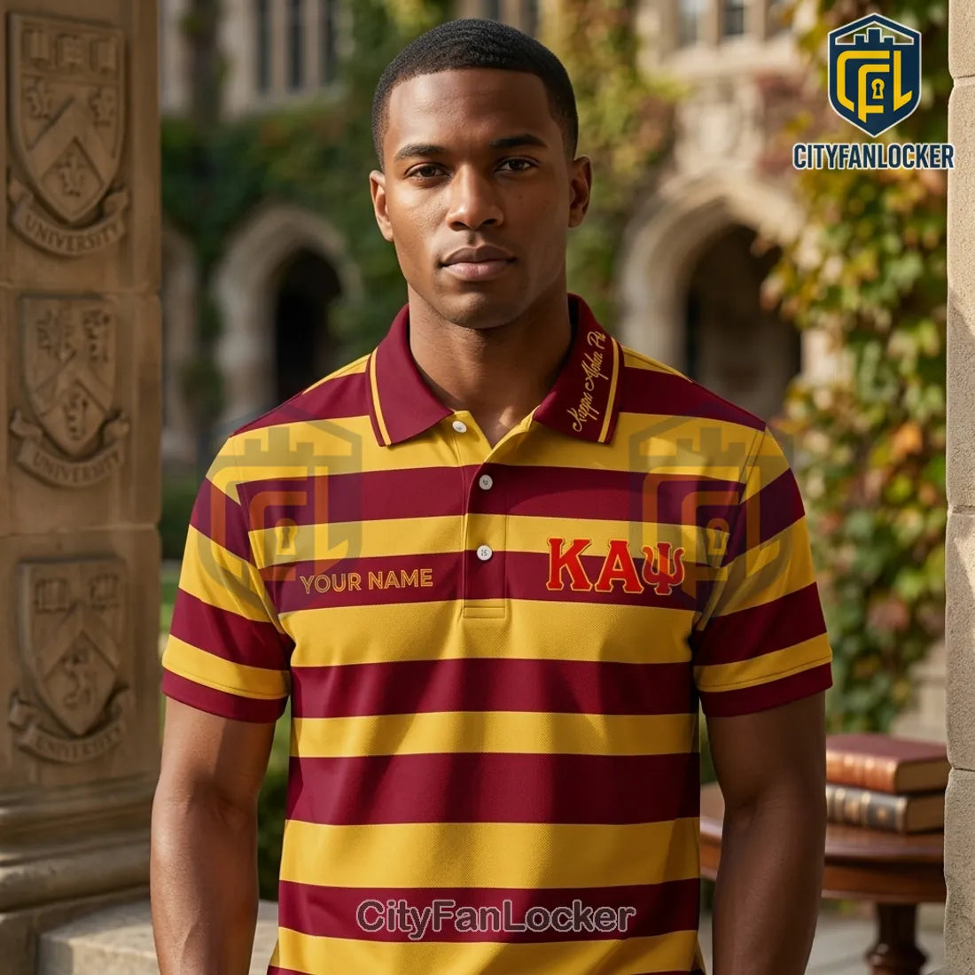 Kappa Alpha Psi Fraternity Crimson and Gold Polo Shirt
