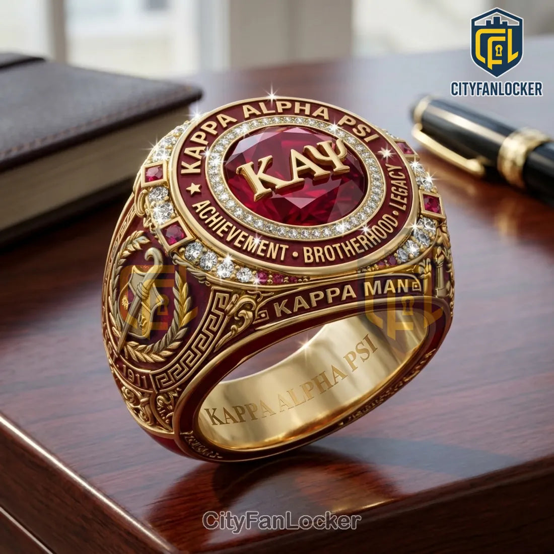 Kappa Alpha Psi Fraternity Gold Plated Ring