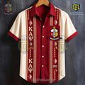 Kappa Alpha Psi Fraternity Maroon Button Down Hawaiian Shirt