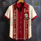 Kappa Alpha Psi Fraternity Maroon Button Down Hawaiian Shirt