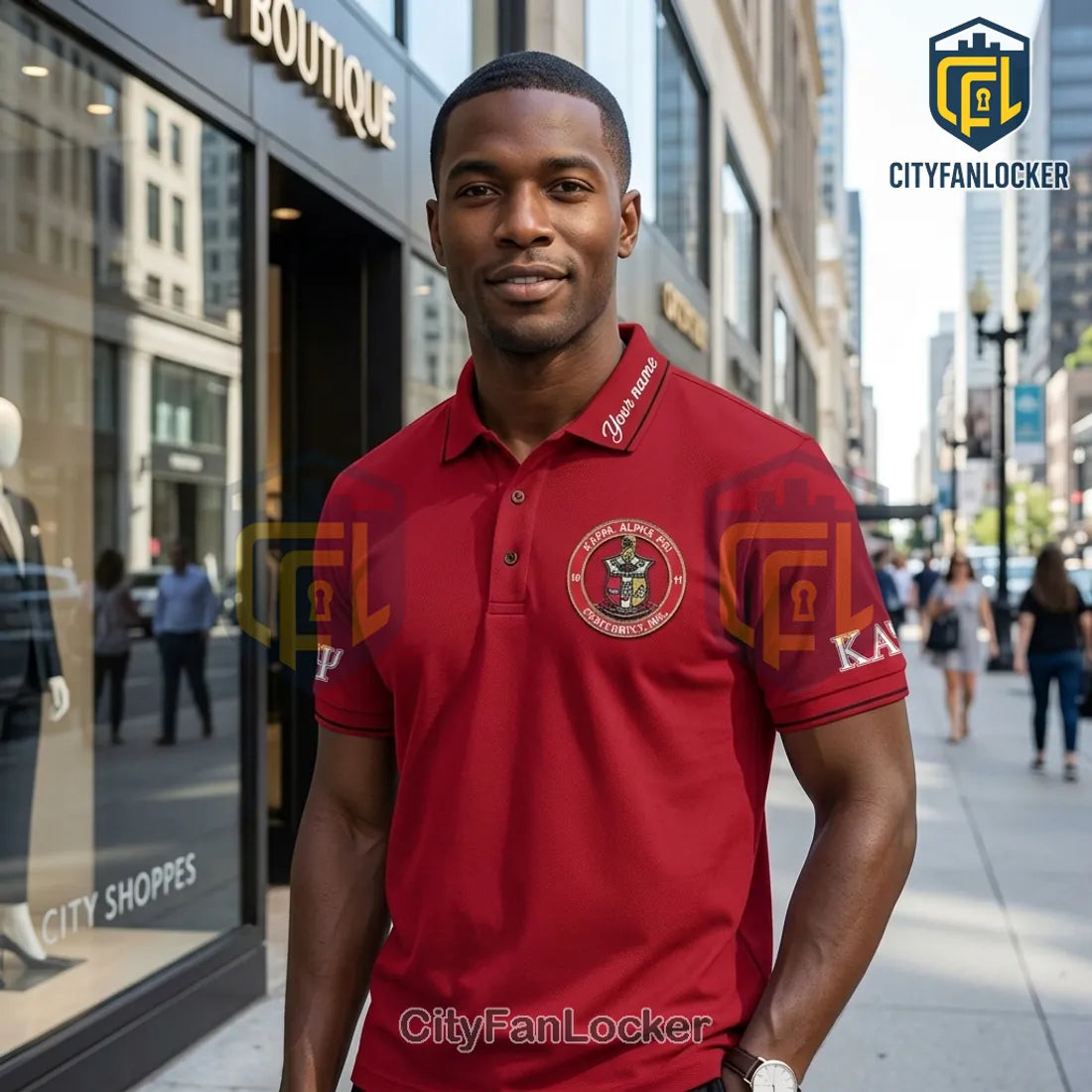Kappa Alpha Psi Fraternity Red Embroidered Logo Polo Shirt