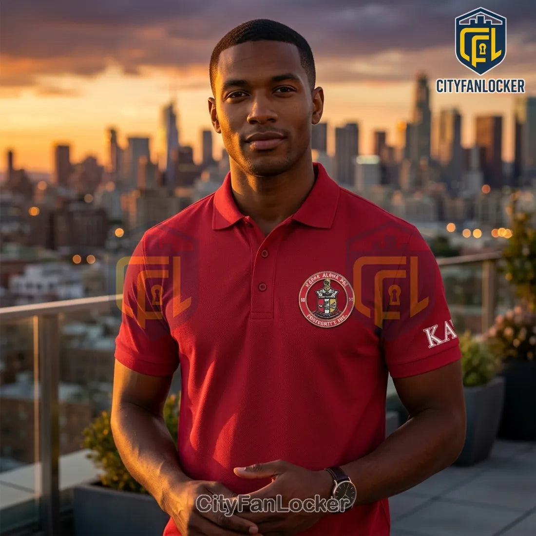 Kappa Alpha Psi Fraternity Red Embroidered Logo Polo Shirt