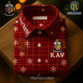 Kappa Alpha Psi Fraternity Red Plaid Snowflake Polo Shirt