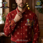 Kappa Alpha Psi Fraternity Red Plaid Snowflake Polo Shirt