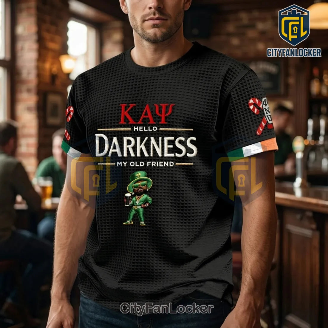 Kappa Alpha Psi Hello Darkness St. Patrick’s Day Black Shirt