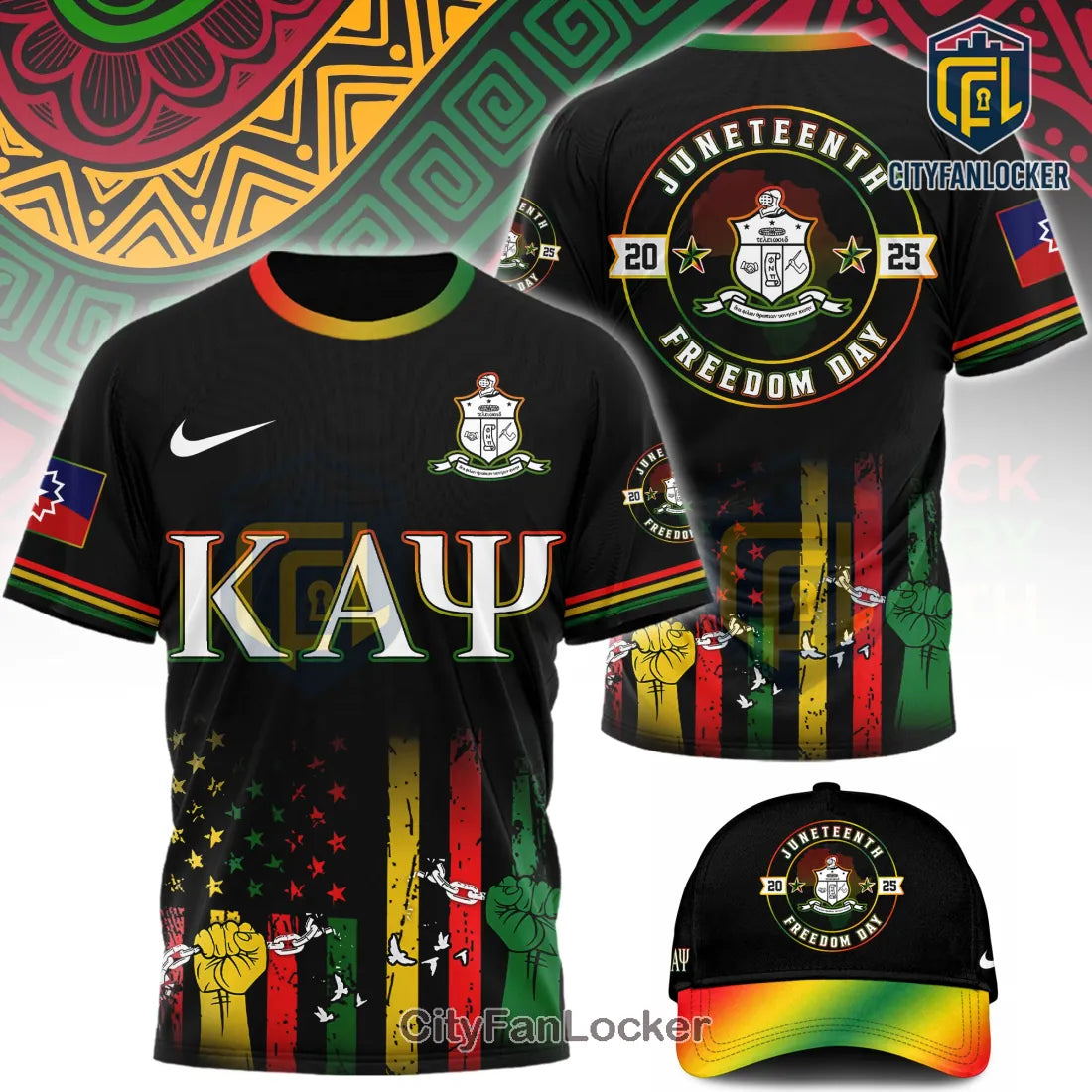 Kappa Alpha Psi Juneteenth Freedom Day 2025 Black Shirt