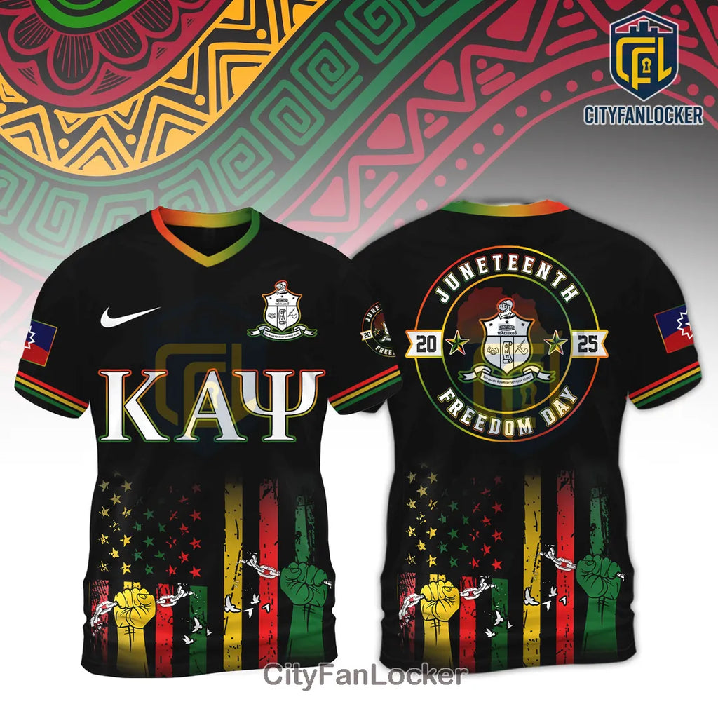 Kappa Alpha Psi Juneteenth Freedom Day 2025 Black Shirt