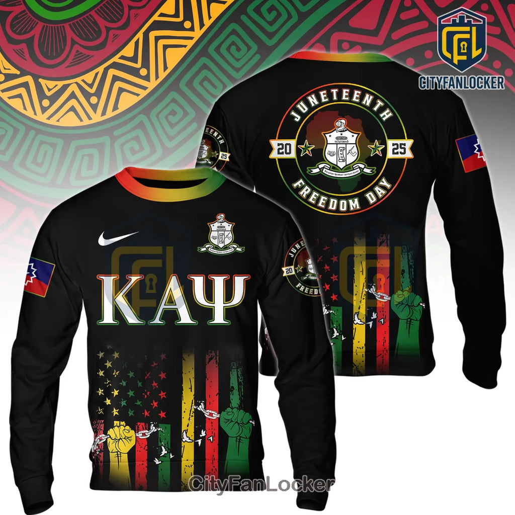 Kappa Alpha Psi Juneteenth Freedom Day 2025 Black Shirt