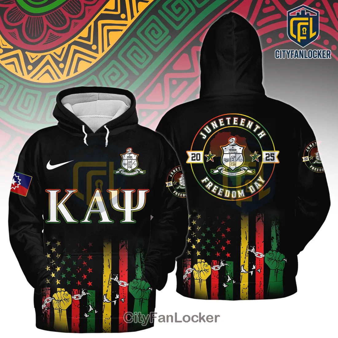 Kappa Alpha Psi Juneteenth Freedom Day 2025 Black Shirt