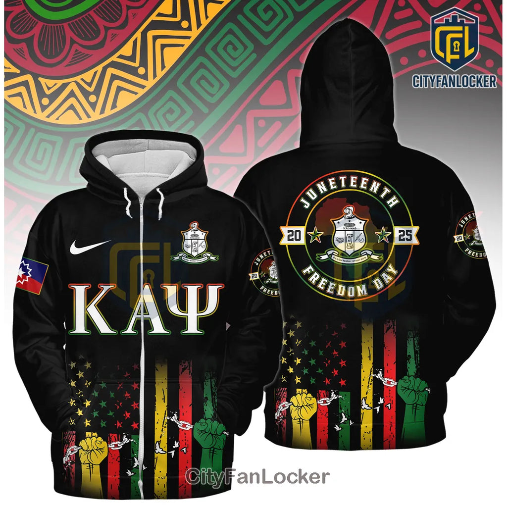 Kappa Alpha Psi Juneteenth Freedom Day 2025 Black Shirt
