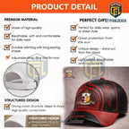 Kappa Alpha Psi Personalized 3D Emblem Red Black Leather Baseball Cap