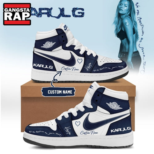 KaRol G Album NO ME ARREPIENTO DE SENTIR TANTO Custom Blue Air Jordan 1 Shoes , Music Air Jordan 1 Shoes