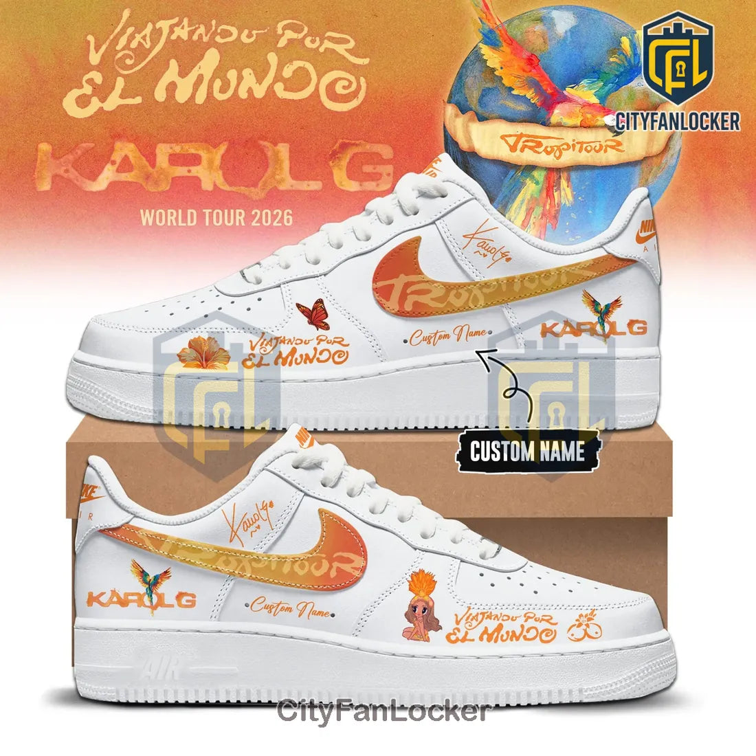 Karol G Tropitour 2026 World Tour Limited Edition Air Force 1 Shoes