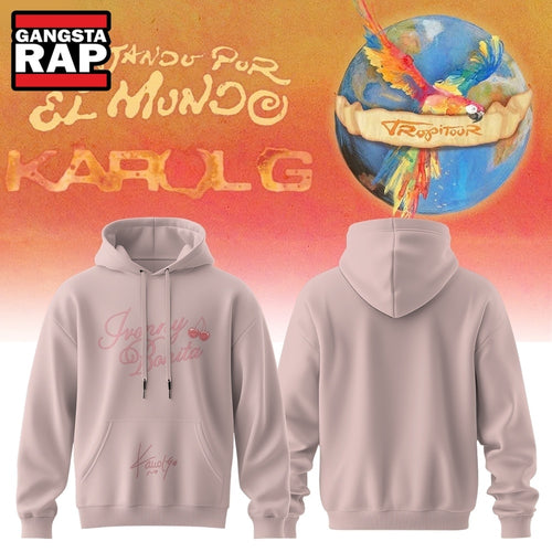 Karol G VIAJANDO POR EL MUNDO TROPITOUR Pink Hoodie , Music Trend Shirt