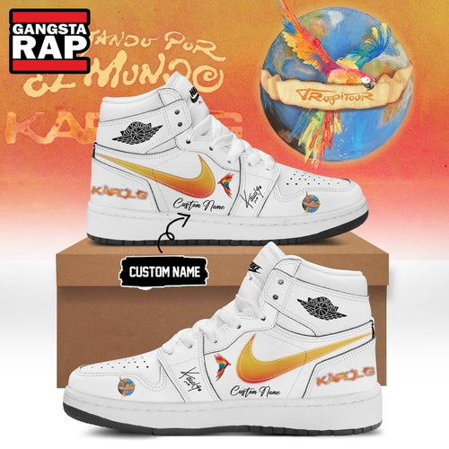 Karol G VIAJANDO POR EL MUNDO TROPITOUR Signed 2026 White Air Jordan 1 Shoes