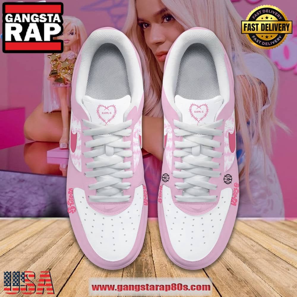 Karol G x Bratz Limited Edition Pink Air Force 1 Running Sneakers Shoes