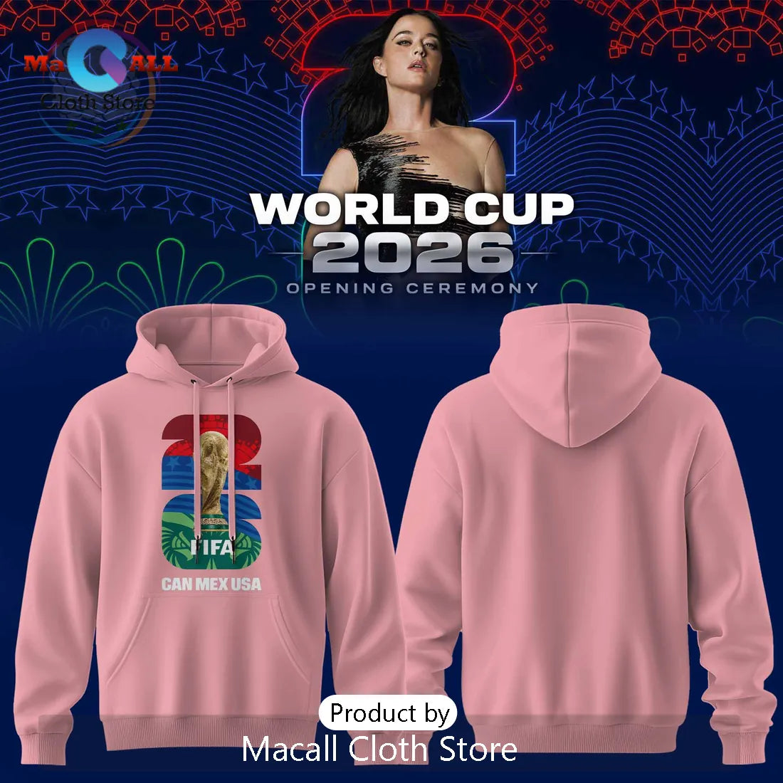 Katy Perry x World Cup 2026 FIFA Opening Ceremony Pink Hoodie