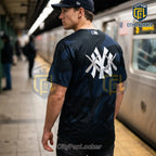 Kaws x New York Yankees Camo Baseball Jersey