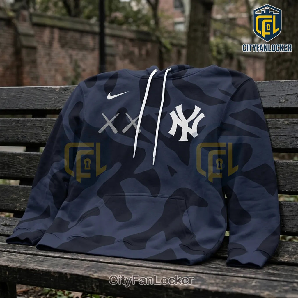 Kaws x New York Yankees Camouflage Pullover Hoodie