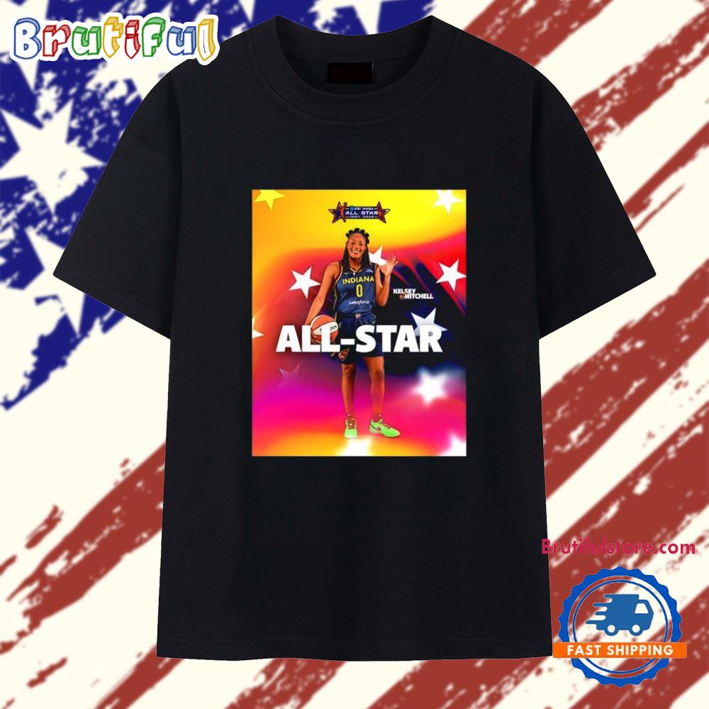 Kelsey Mitchell Indiana Fever 3X 2025 WNBA All-Star T Shirt