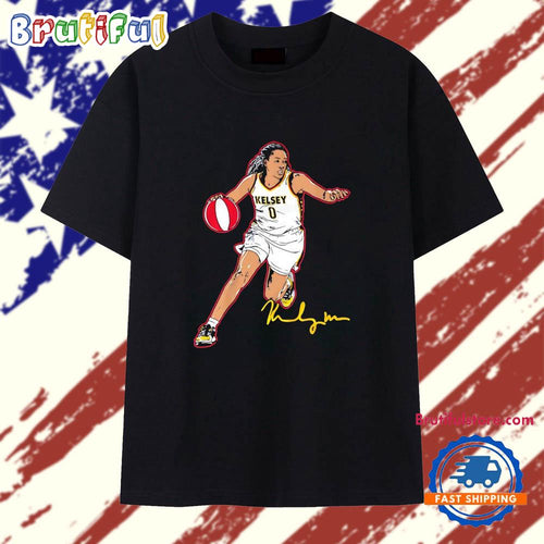 Kelsey Mitchell Indiana Fever Superstar Pose Signature T Shirt