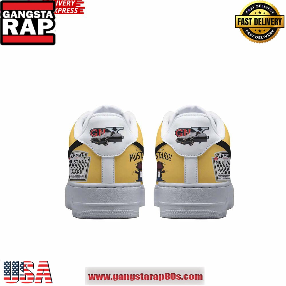Kendrick Lamar GNX Mustard Limited Edition Air Force 1 Running Sneakers Shoes