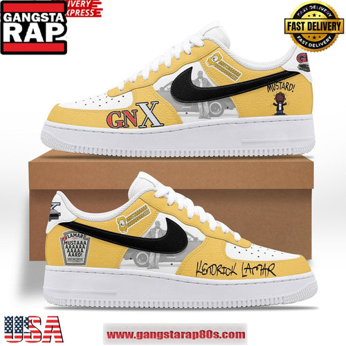 Kendrick Lamar GNX Mustard Limited Edition Air Force 1 Running Sneakers Shoes