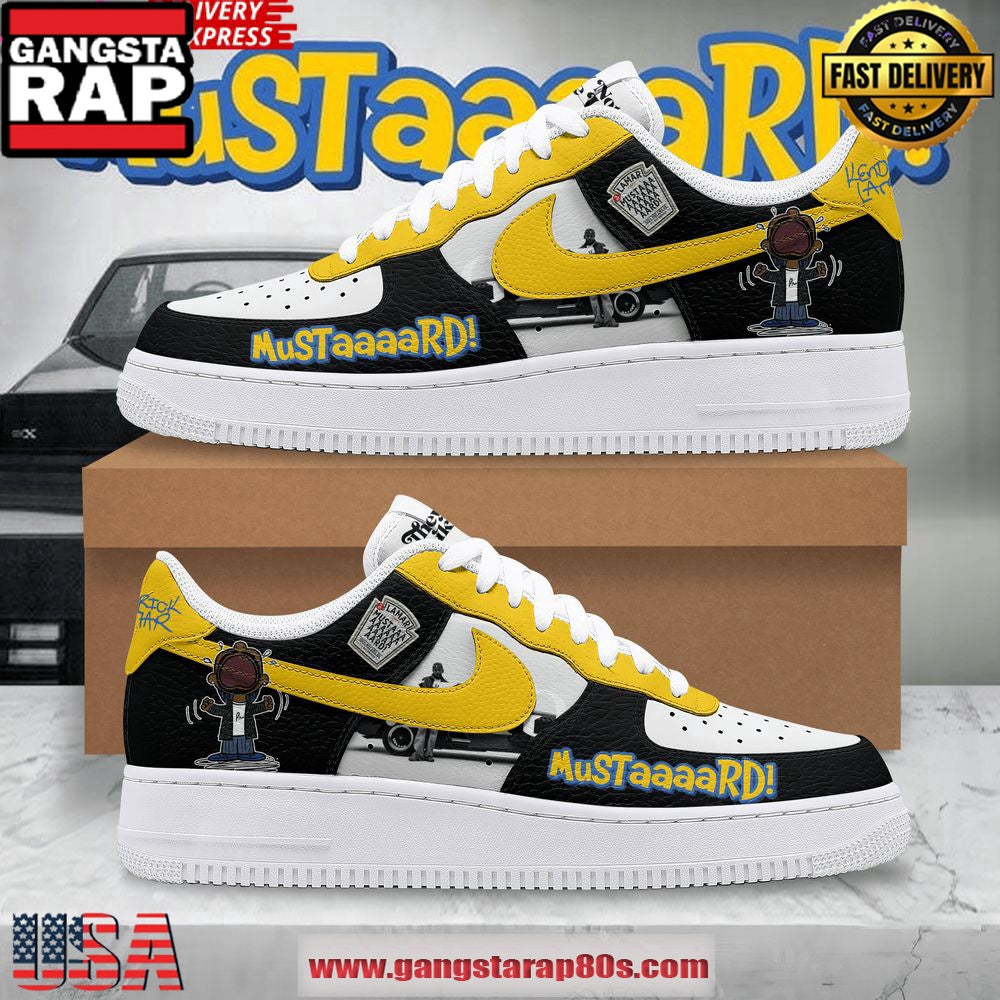 Kendrick Lamar Mustard Special Edition Air Force 1 Running Sneakers Shoes