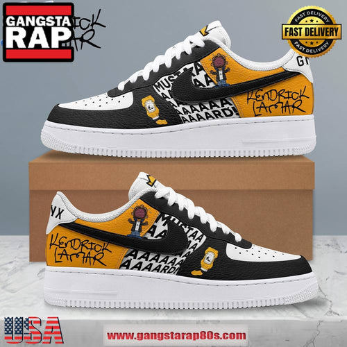 Kendrick Lamar Mustard Special Edition Air Force 1 Running Sneakers Shoes