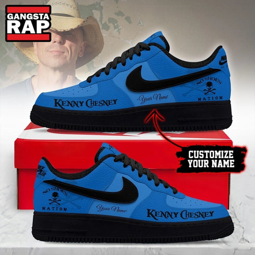 Kenny Chesney No Shoes Nation Personalized Country Music Graphic Air Force 1 Shoes, Music Air Force 1 Shoes