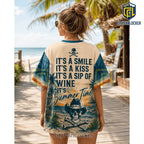 Kenny Chesney No Shoes Nation Tropical Sunset Skull V-Neck Shirt