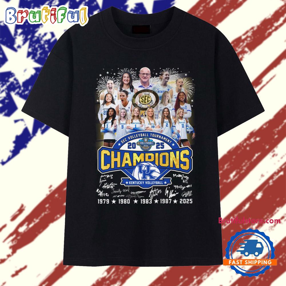 Kentucky Sec Volleyball Tournament 2025 Champions Signature T Shirt